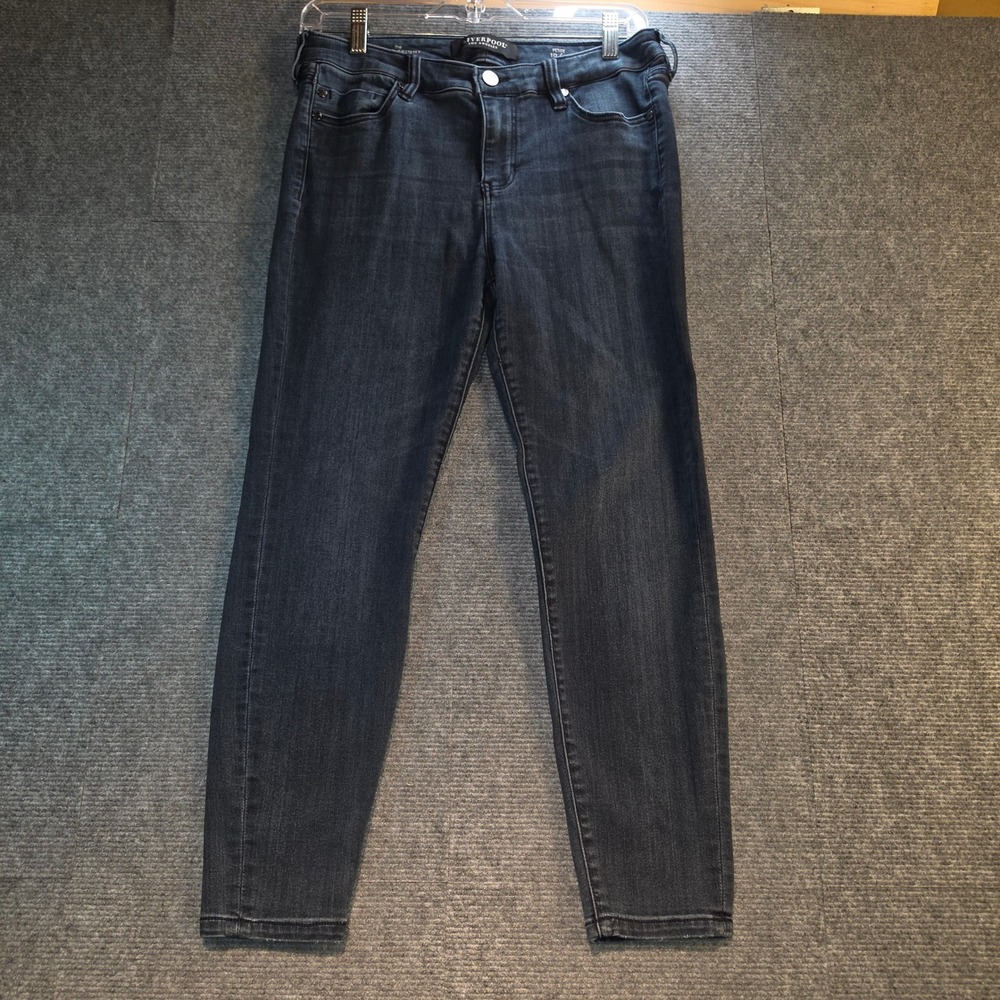 Liverpool Ankle Skinny Jeans Women 10P Blue Good Dark Wash Stretch Denim